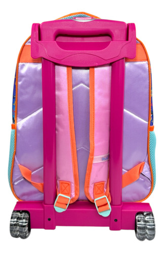 Mochila Rueditas Carrito Stitch Fancy Primaria Ruz Original Violeta Stitch