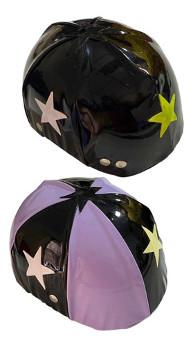 Casco Para Jockey Equitacion Turf Charolado Simil Cuero
