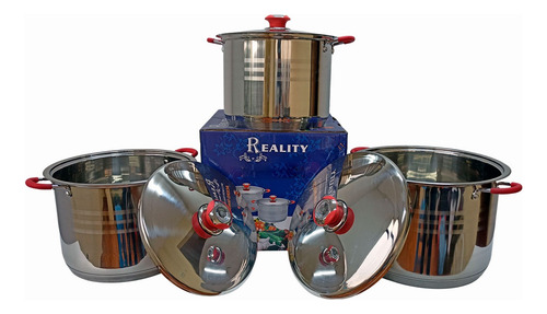 Ollas Grandes Reality Acero Quirúrgico Con Termostato 6 Pcs