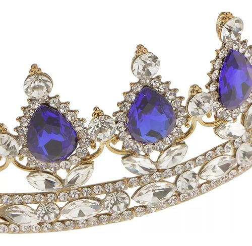 Tiaras De Diamantes De Imitación Rey Reina Corona Chapado En
