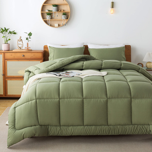 Whatsbedding Juego De Edredon De Tamano King, Color Verde Sa