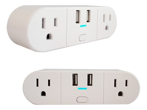 Pack De 2 Contactos Inteligentes Rocket House Con Usb Color Blanco