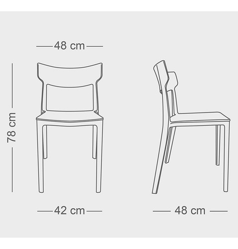 Silla Apilable Plastica Exterior Quincho Polipropileno Fibra