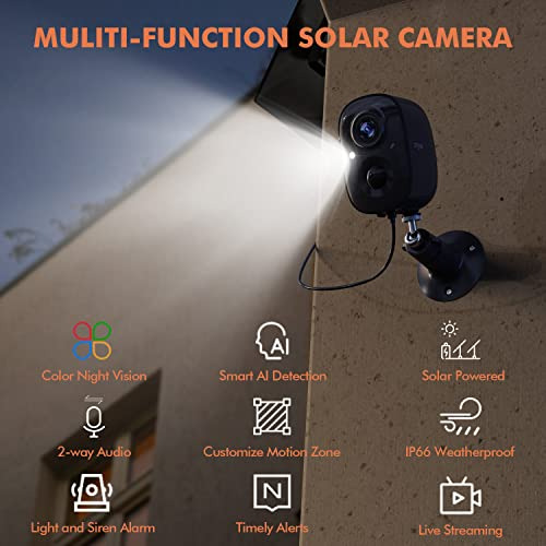 Cámara Solar Dzees Upgrade De Seguridad Para Exteriores, Ina