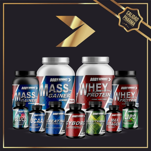 Pack Volumen. Whey Protein 3 Kg ( Proteína Pura ) + Bcaa 120 Comprimidos + Creatina 200 Gr. Body Advance