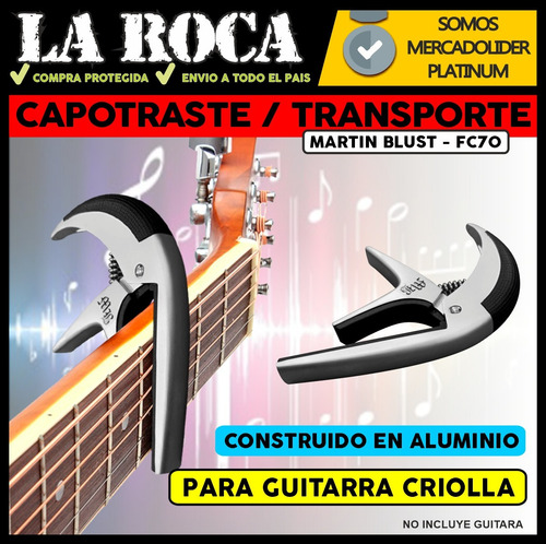 Imagen 3 de 10 de Capodastro Capotraste Transporte Guitarra