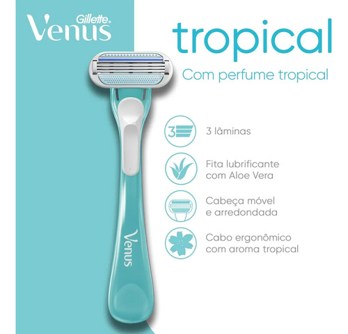 Aparelho Feminino Venus Tropical Gillette Com 3 Unidades