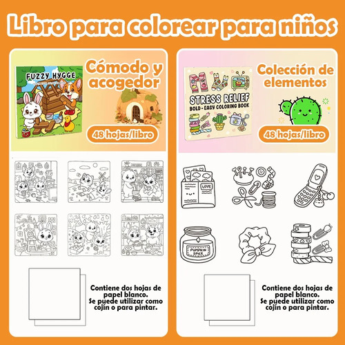 4 Pcs Libro Para Colorear Libreta De Dibujo 192 Dibujos .