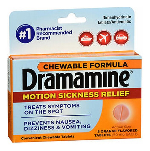 Tabletas Masticables Dramamine Motion Disease Relief, 8 Tabl