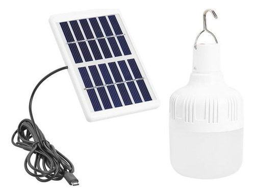 Bombilla Led 20w Recargable Solar O Usb Lampara Portátil 