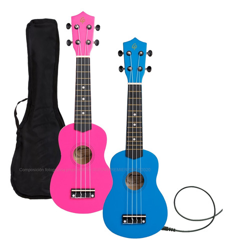 Ukelele Electroacustico Soprano Colores Funda Acolchada #141
