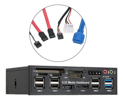 Placa Interna Hub Usb Multifuncional Usb 3.0 Esata Sata Port