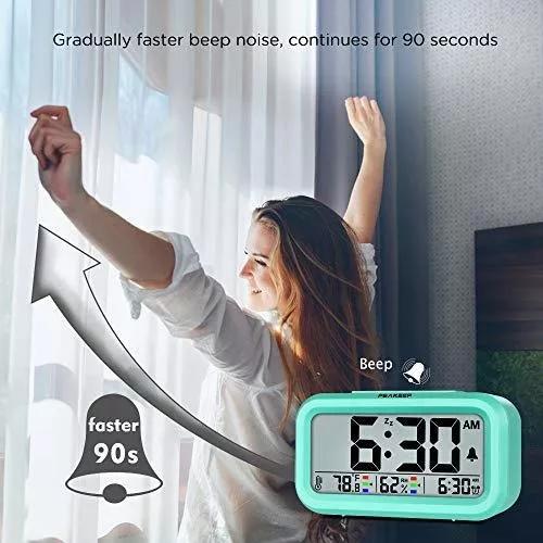 PEAKEEP Reloj despertador digital con luz nocturna inteligente con