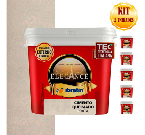 Kit 5 Cimento Queimado Elegance Ibratin Cor Prata