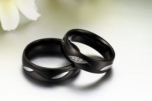 Anillos Argolla Pareja Matrimonio Ilusión Compromiso Negro