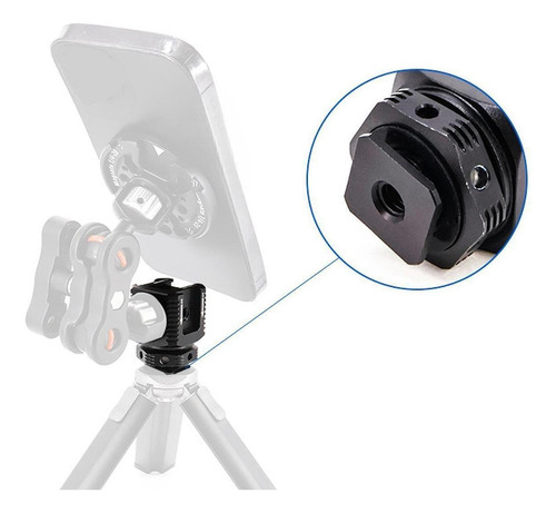 Triple Cold Shoe Mount Mic Fill Suporte De Luz Light Flash