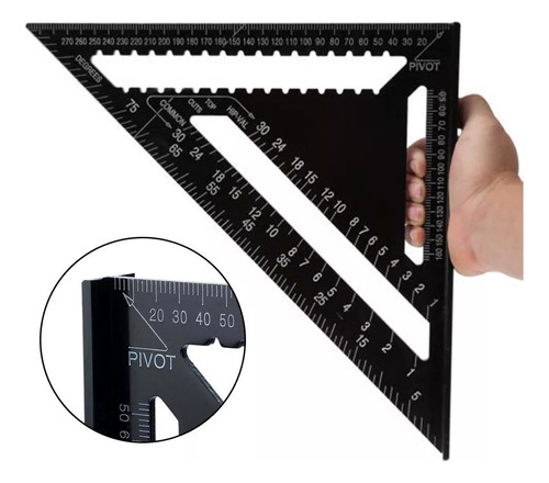 Regla Cuadrada Triangular De Aluminio De 12 Pulgadas Para Ca