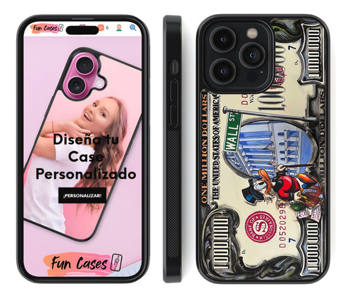 Funda Dolar Billete Tio Rico Mc Pato Wall Street Dinero Negro Iphone 16 Pro
