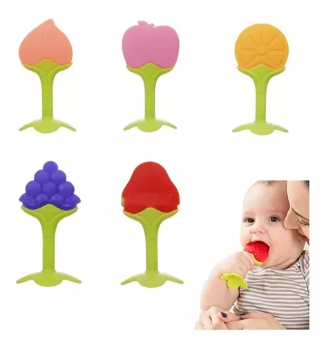 Mordedor De Silicona Fruta Para Bebe + Caja