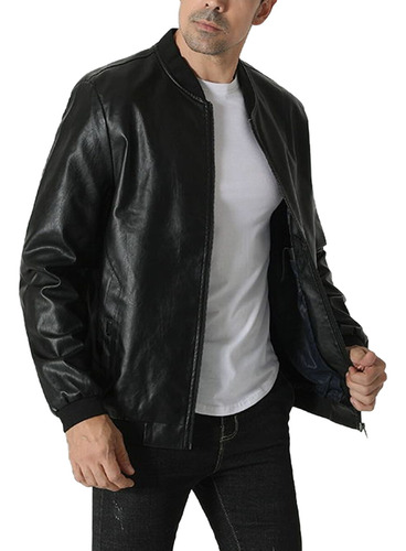 Chamarra De Moto De Corte Ajustado Para Hombre, Casual, De P