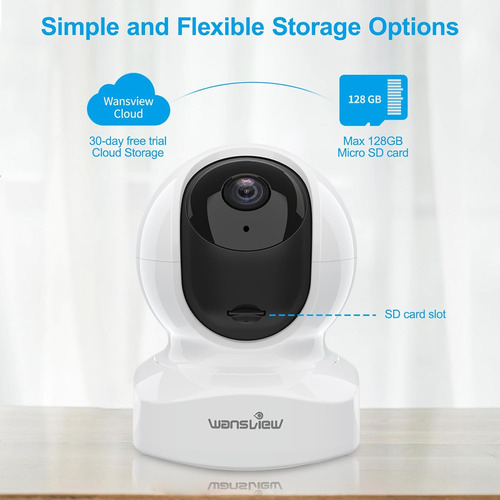 Cámara De Seguridad Ip Wansview, 2k, Wi-fi 2.4ghz, Blanco