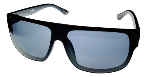 Mens Matte Black Rectangle Shield Plastic Wrap Sunglass  Smo