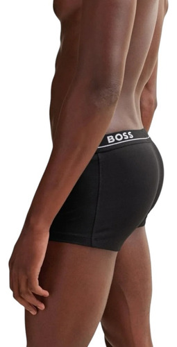 Boxer Trunk Hugo Boss Algodón Elastico 3 Pack Color Negro
