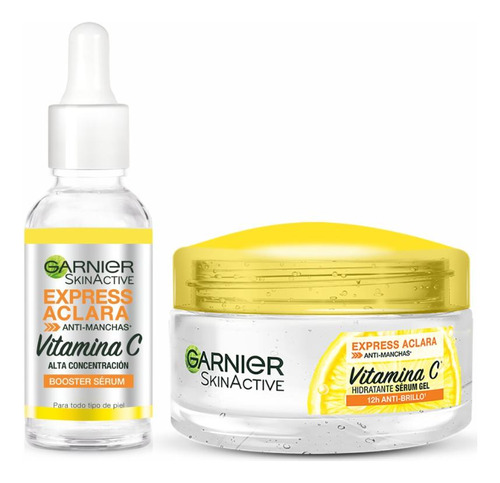 Pack Garnier Express Aclara: Serum 30ml + Crema Gel 50ml