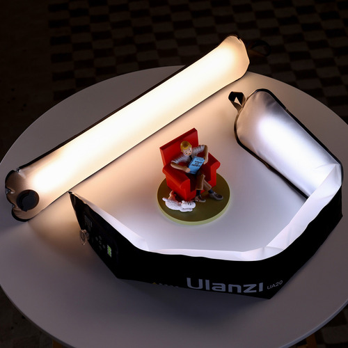 Ulanzi Ua20 Tubo De Luz Inflable 20w Bicolor Portátil Estructura Negro Luz Blanco Cálido
