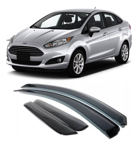 Calha Defletor Chuva Fume Ford New Fiesta Sedan 2017 2018