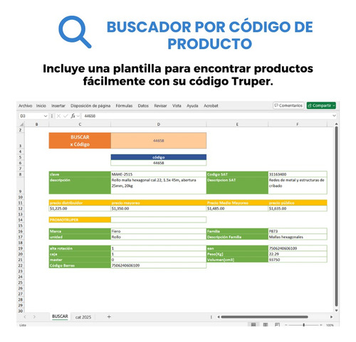Catálogo Truper 2025 En Archivo Excel - Con Imágenes