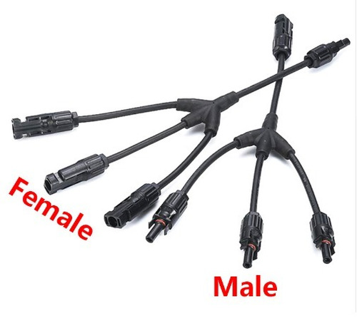 Triplo Y Par Conector Solar 3:1 Mc4 Com Fios Par Mmmf + Fffm