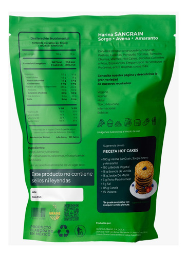 Harina Libre De Gluten Sangrain / Superfood / 454 G
