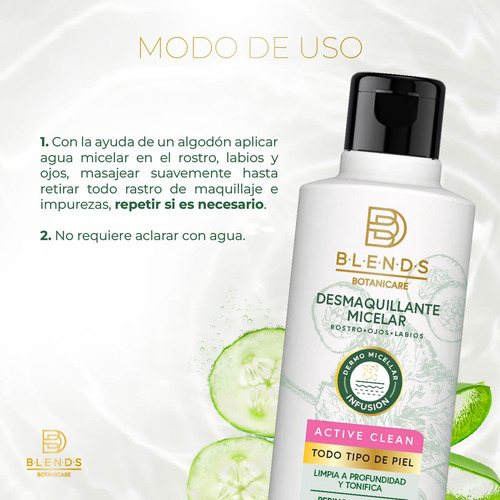 Desmaquillante Micelar Blends Botanicare Detox 350 Ml
