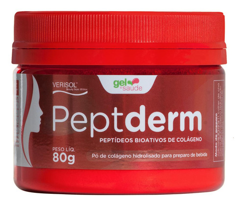 Colágeno Hidrolisado Peptderm 80g-verisol Importado-pele