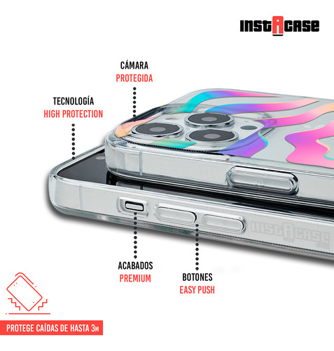 Funda Para iPhone Para Mujer Curvas Colores Con Tu Nombre