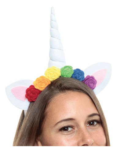 Diadema De Unicornio Flores Disfraz Fiesta Halloween Terror