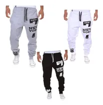 Comprar Kit 3 Calças Moletom Jogger New York Skinny Masculina