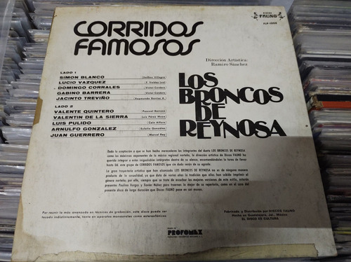 Los Broncos De Reynosa Corridos  Vinyl,lp,acetato Oferta1