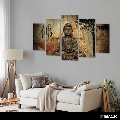 Cuadro Moderno Decorativo Madera Buda Zen Yoga Meditacion Hd Color Full Color