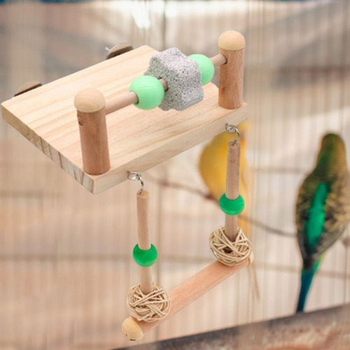 2 Para Percha Para Pájaros, Juguete De Madera Compatible