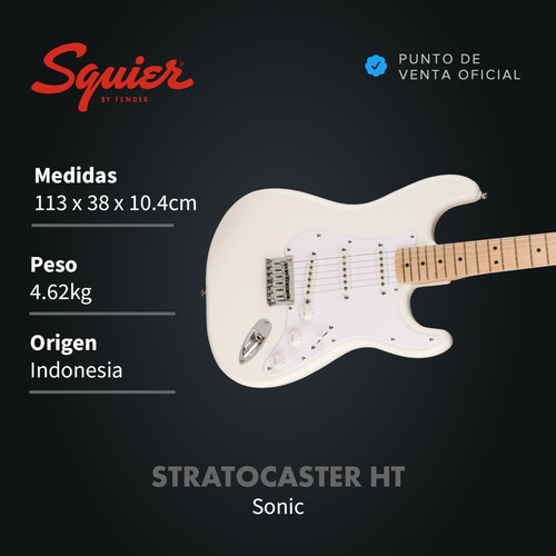 Guitarra Electrica Squier Sonic Stratocaster Ht Arctic White