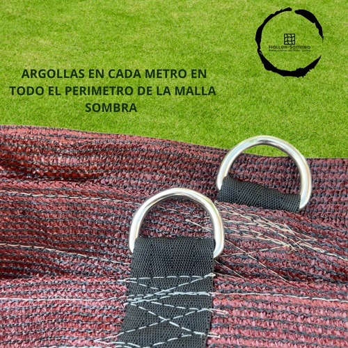 Malla Sombra Rashel 90% 8x10 Reforzada Lista Para Colocar Terracota