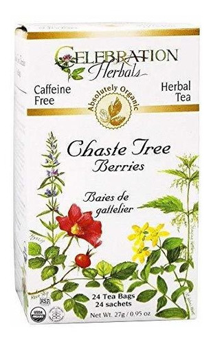 Té Orgánico De Bayas De Árbol Casto, 24 Bolsitas.