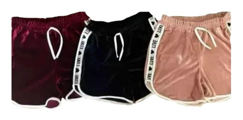Imagem 5 de 5 de Short Love Estampa Lateral Veludo Com Amarração Barato