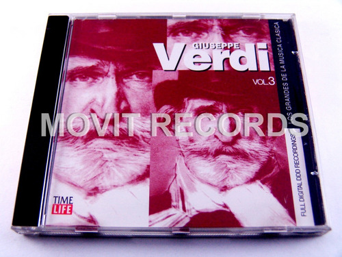 Verdi World Classics Vol 3 Cd 1995 Time Life Seminuevo