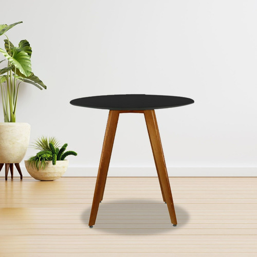 Mesa De Centro Mundo In Frankfurt 80cm Comedor Restaurante Color Negro