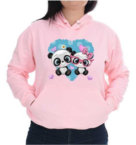 Blusa De Frio Moletom Casaco Agasalho 2 Panda Love Casal Top