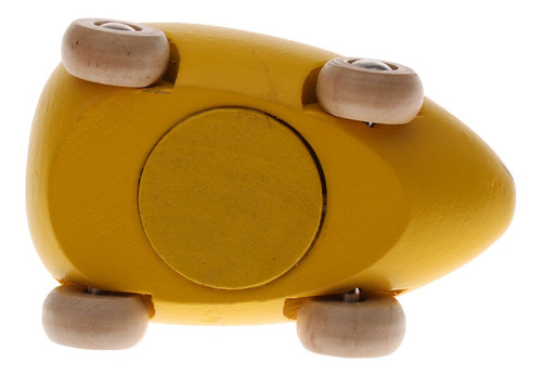 Carro De Madeira Rato Chocalho Crianças Brinquedos Amarelo