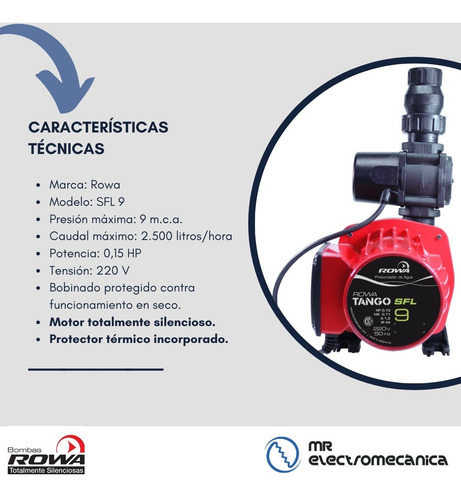 Imagen 3 de 10 de Bomba Presurizadora Tango Agua Sfl 9 Rowa 2 Duchas Baños F